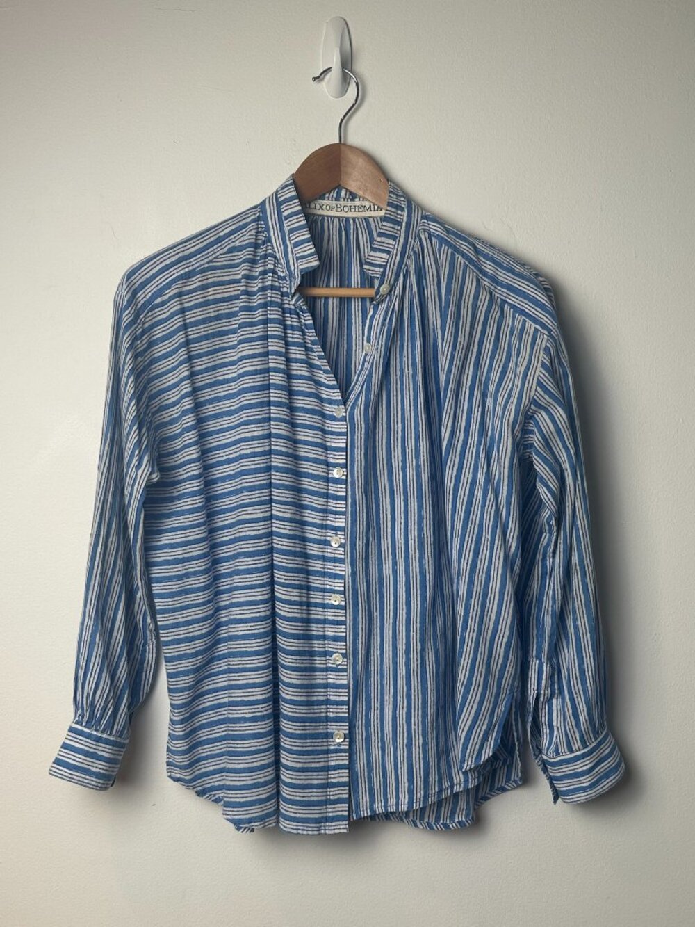 Alix of Bohemia Blue White Striped Cotton Shirt